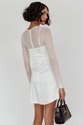 Moon Rising Faux Bolero Mini Dress White